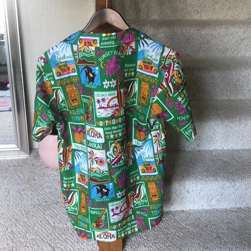 Vintage Designed In Hawaii For Waikiki Creations Hawaiian Button Down Shirt - Picture 7 of 8